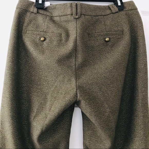 Banana Republic gold shimmer green crop wool pants - Picture 3 of 5